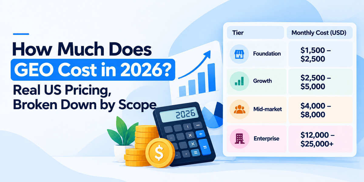 US pricing ranges for generative engine optimization in 2026