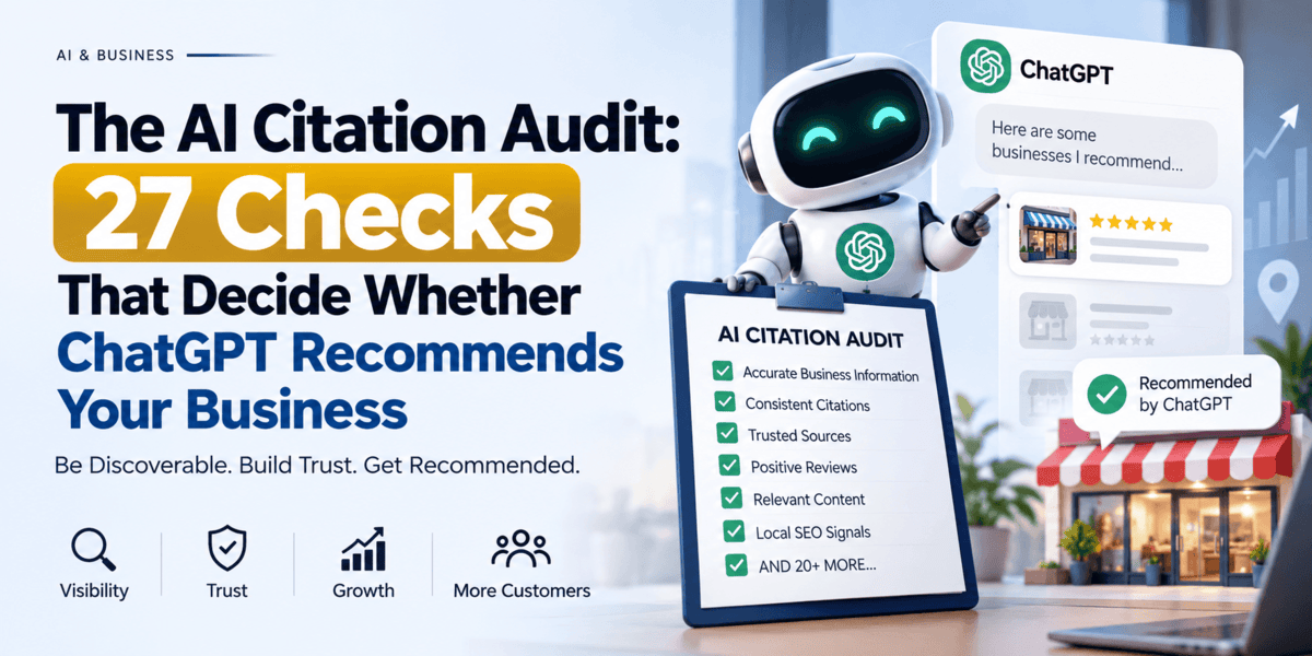 Checklist for auditing whether AI assistants cite your business