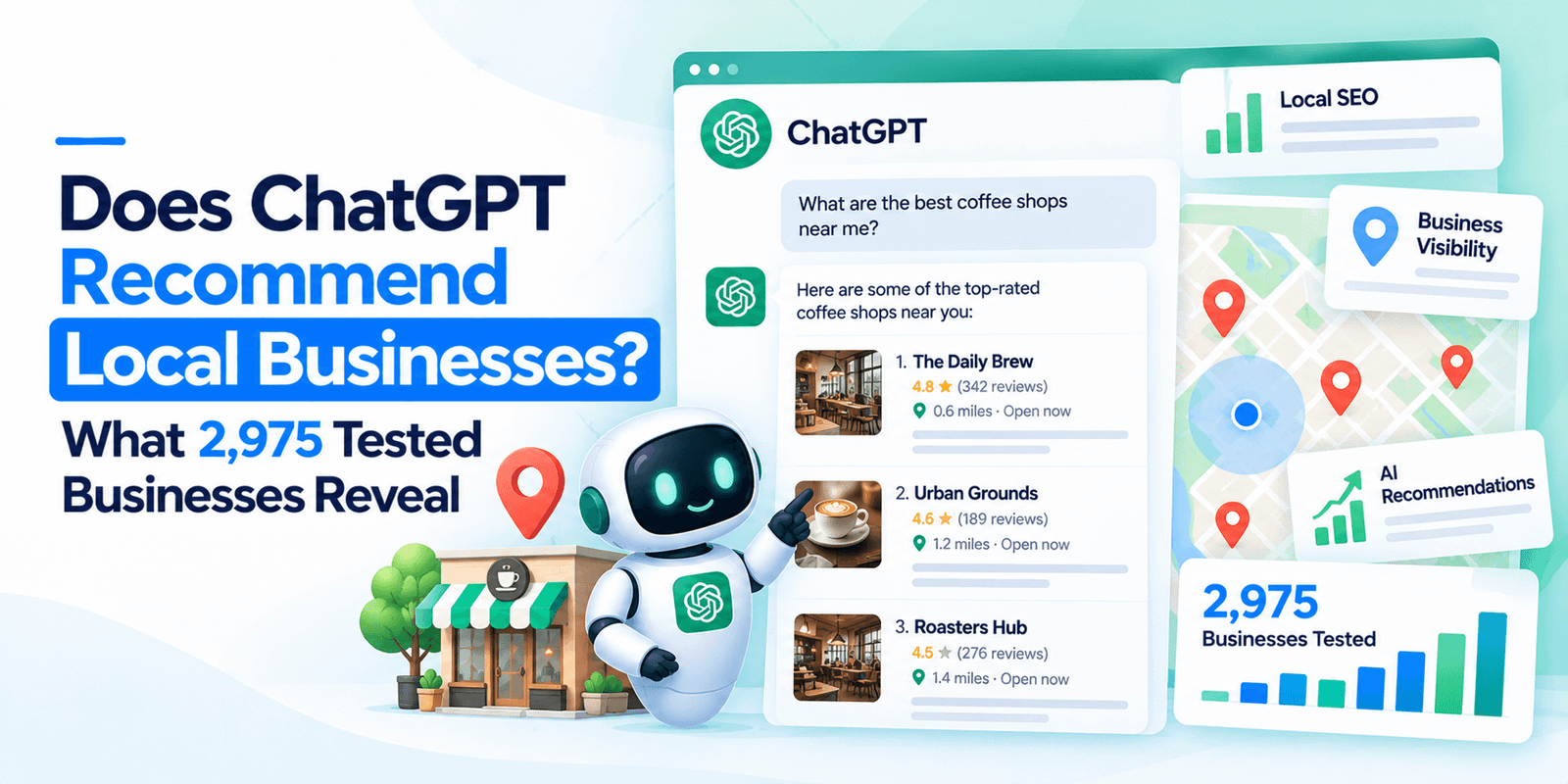 ChatGPT local business recommendation rate by Google review count